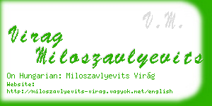 virag miloszavlyevits business card