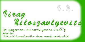 virag miloszavlyevits business card